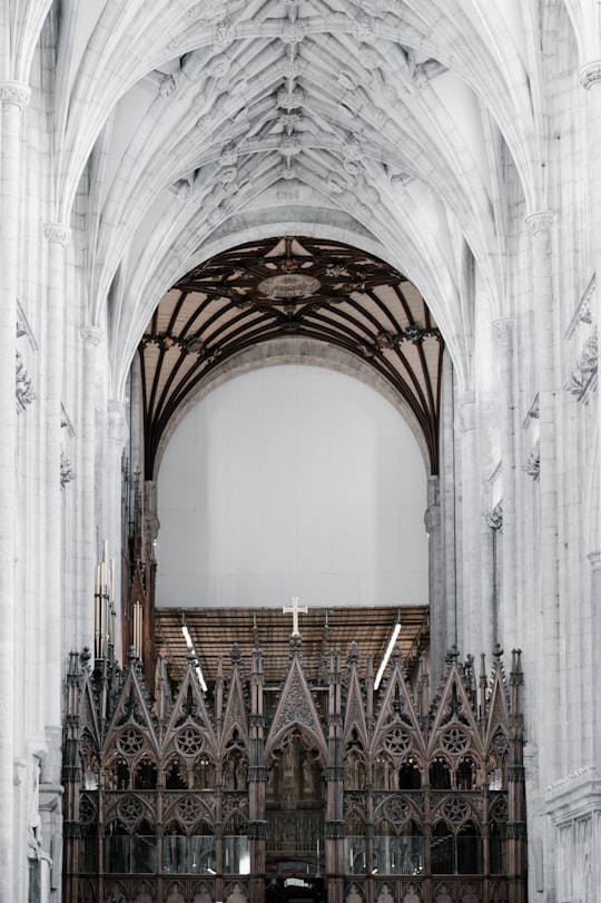 white cathedral ceiling in Winchester Cathedral United Kingdom