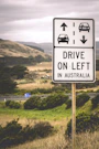 Drive On left street signage