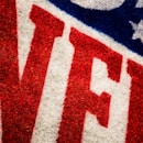 Giants, red, white, and blue NFL area rug