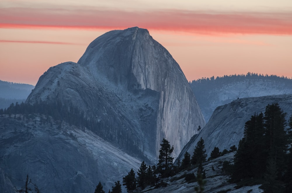 photo of mountain during golden hour