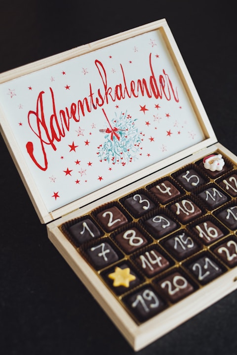 chocolate on brown wooden box
