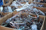 assorted eyeglasses lot on box