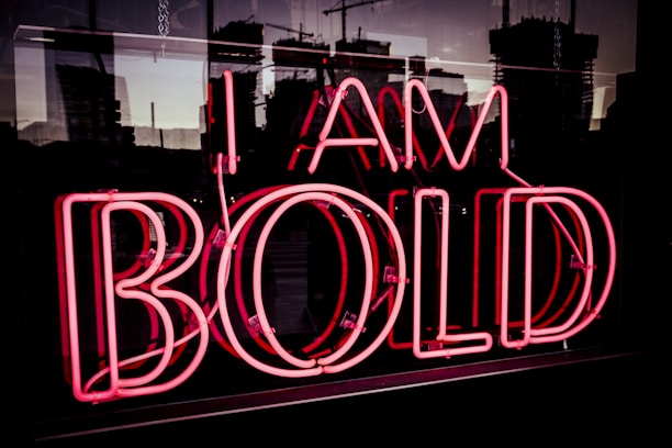 I Am bold neon signage at night time