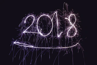 A vibrant countdown timer glowing against a dark background with subtle sparkles around.