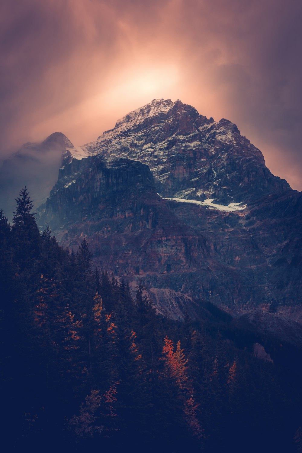 photo of mountain with trees in vicinity