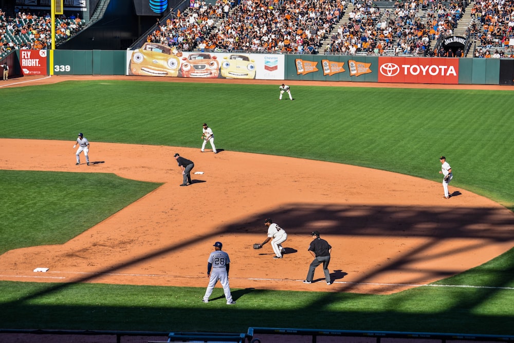 men playing baseball