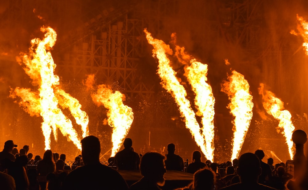 red fires in stage