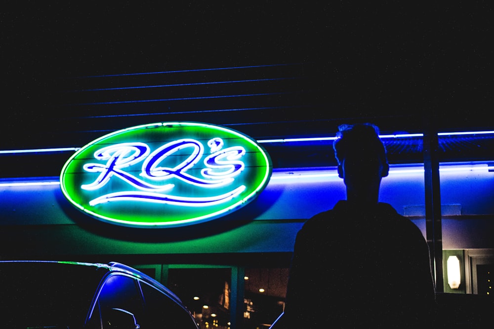 RQ's neon light signage