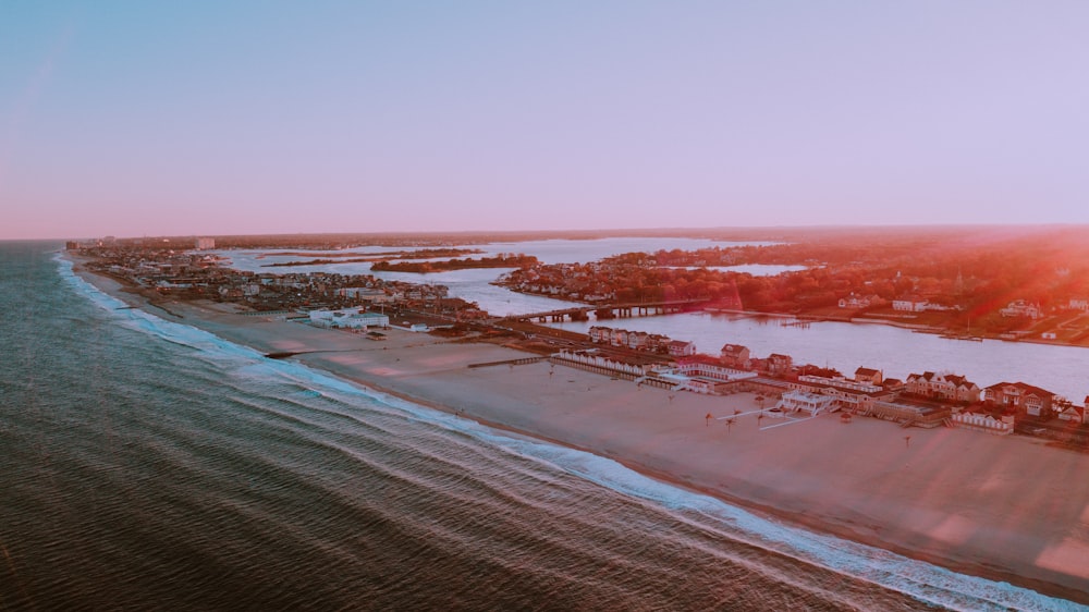 aerial photography of beach