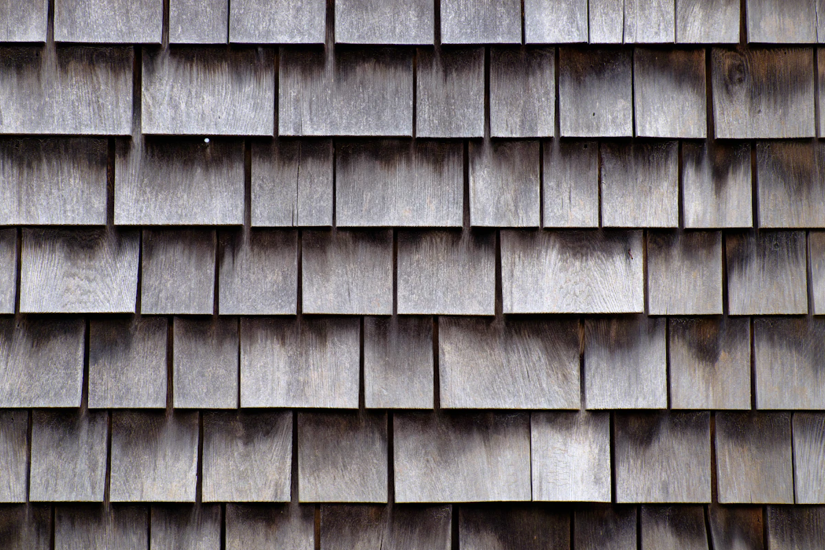 Close up view of clean asphalt shingle tiles