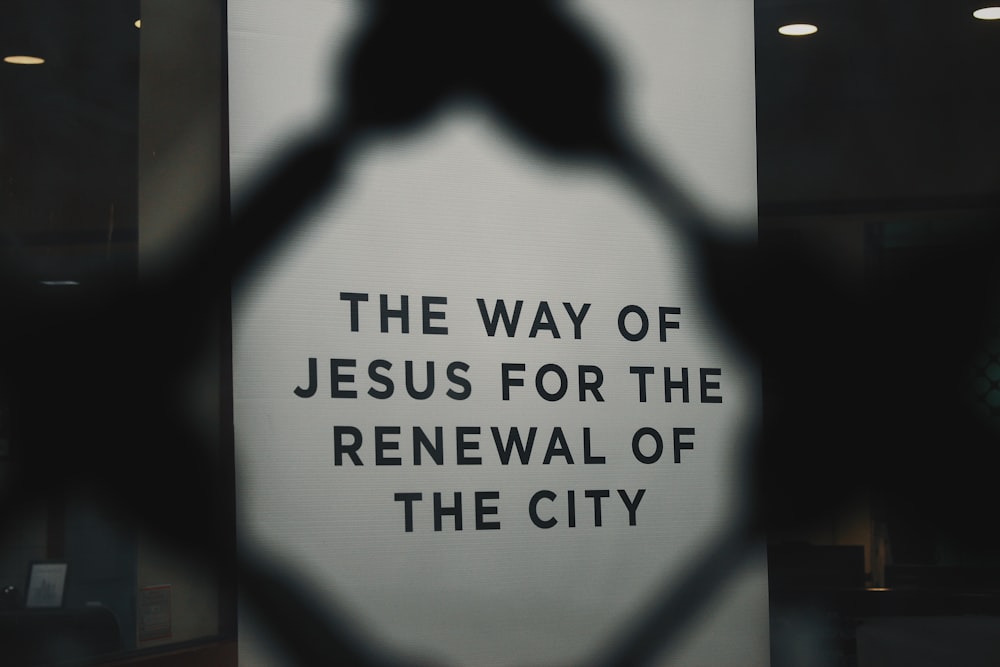 o caminho de Jesus para a renovação da cidade