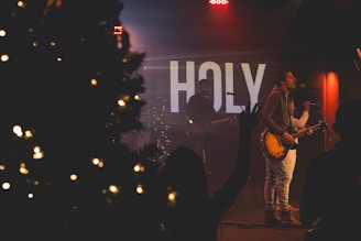 man performing on stage