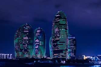 city skyline at night