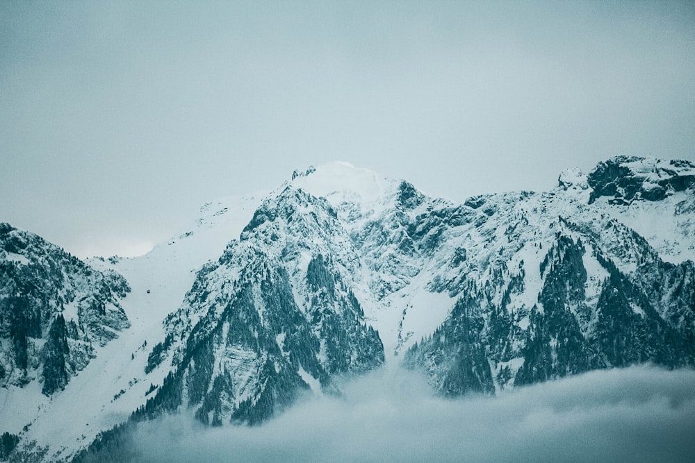 aerial photography of snow covered mountain