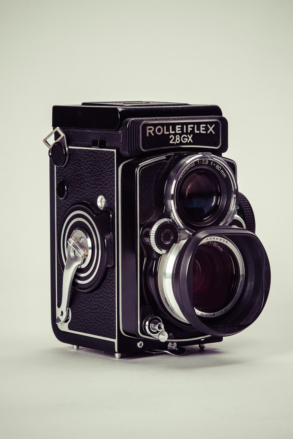 black Rolleiflex vintage camera