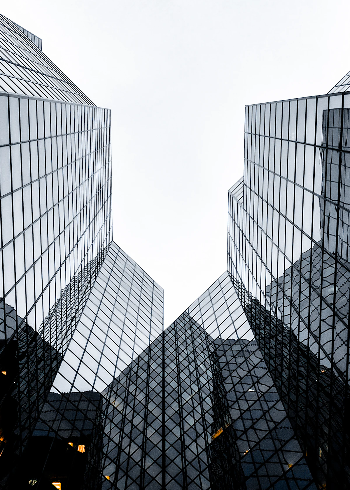 Architectural detail of a glass office facade
