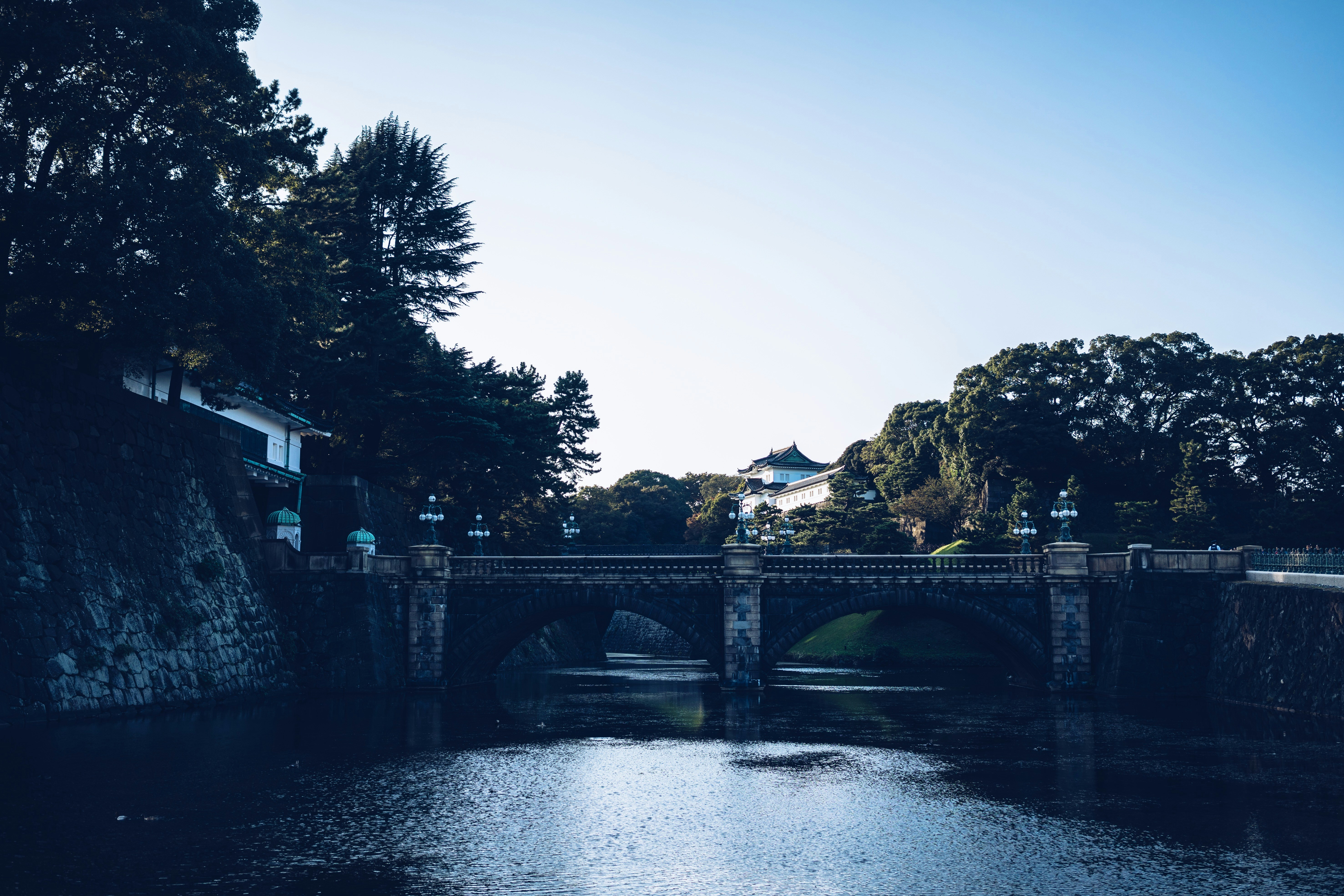 white concrete bridge over river