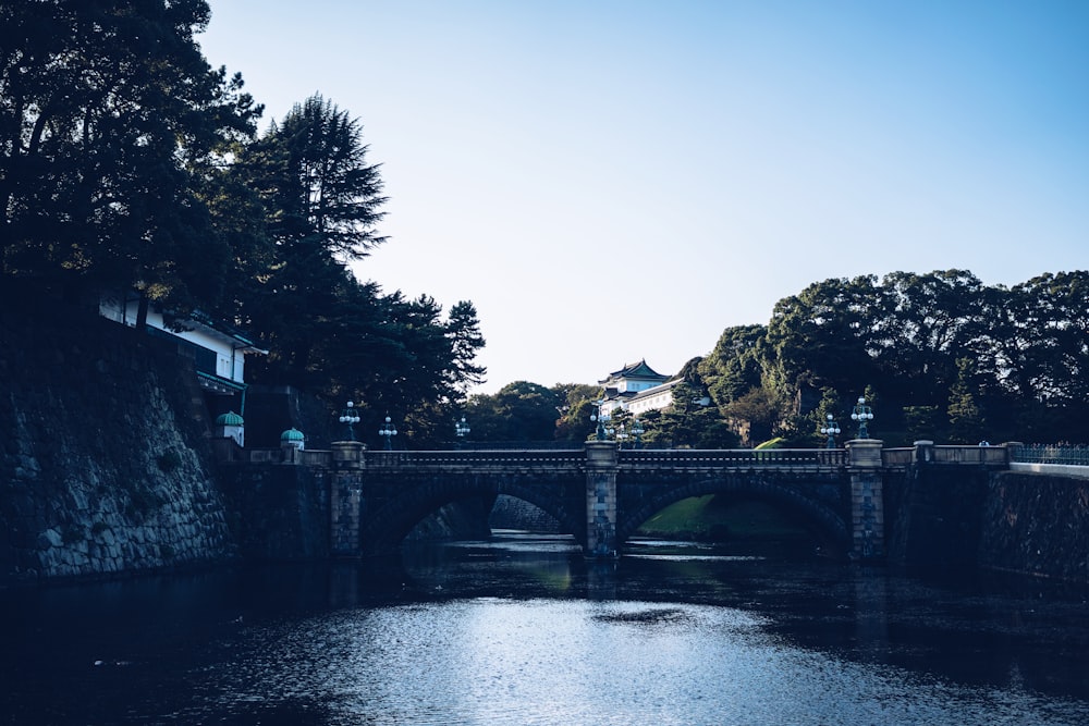 white concrete bridge over river