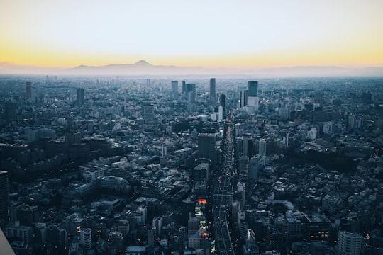 bird's eye view photography of cityscape in Roppongi Hills Mori Building Japan