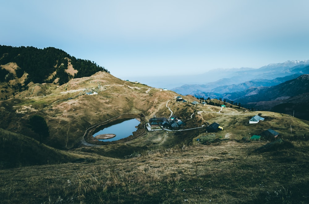 aerial photography of mountain