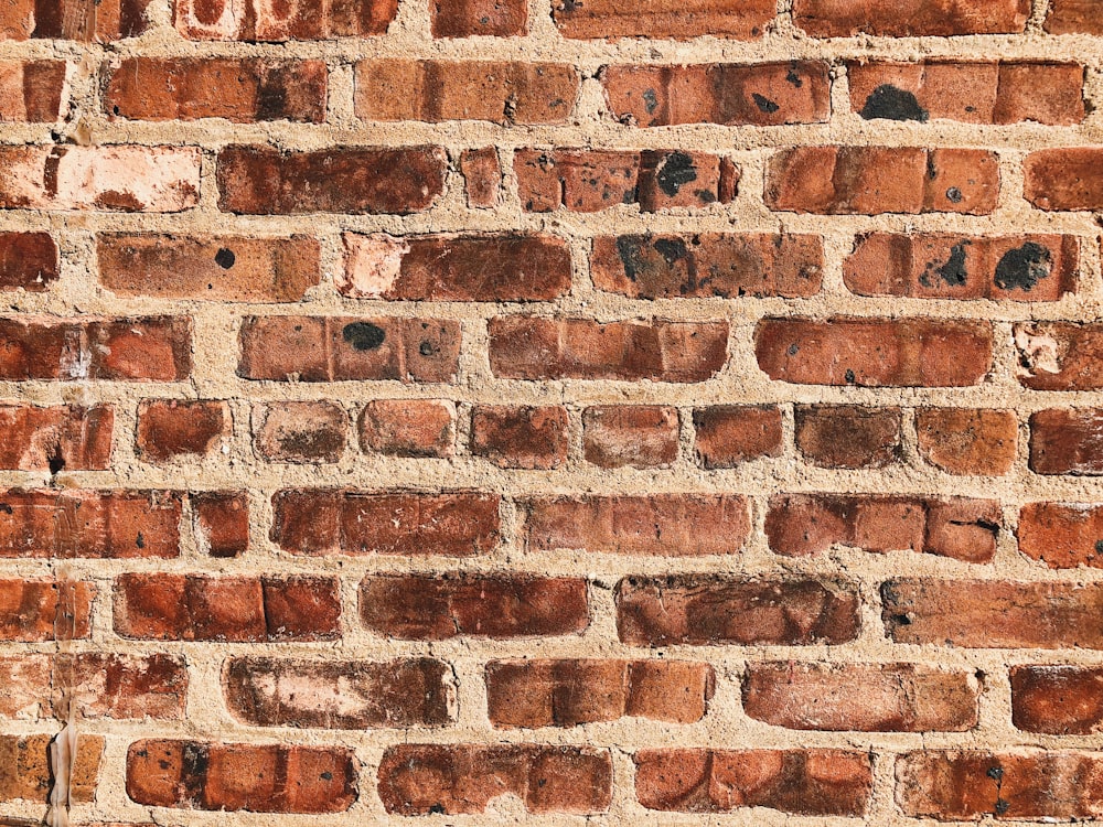 a close up of a brick wall made of bricks