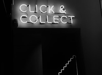 photo of Click and Collect lighted signage