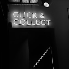 photo of Click and Collect lighted signage