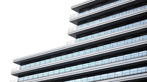 A high-quality rendering of a modern building layout.