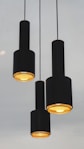 three black pendant lamps