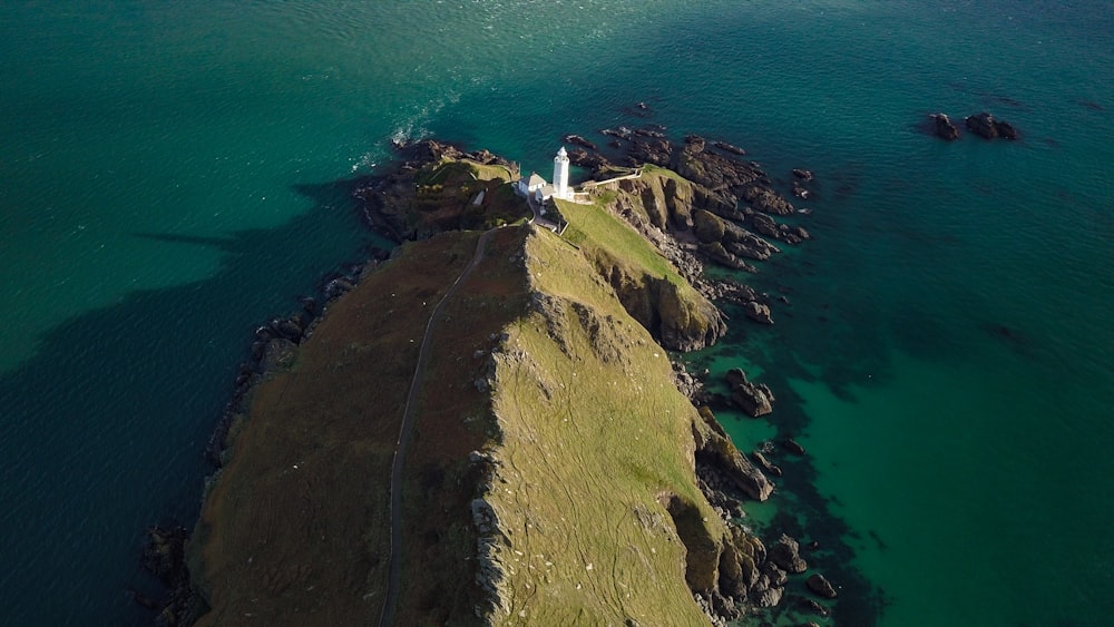 bird's-eye view of lighthouse