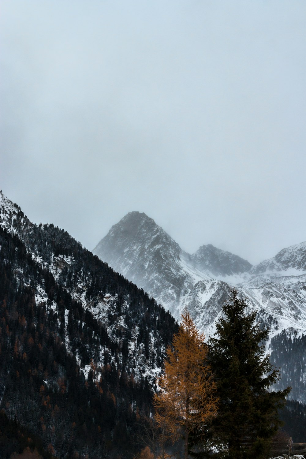 snow covered mountain during daytime