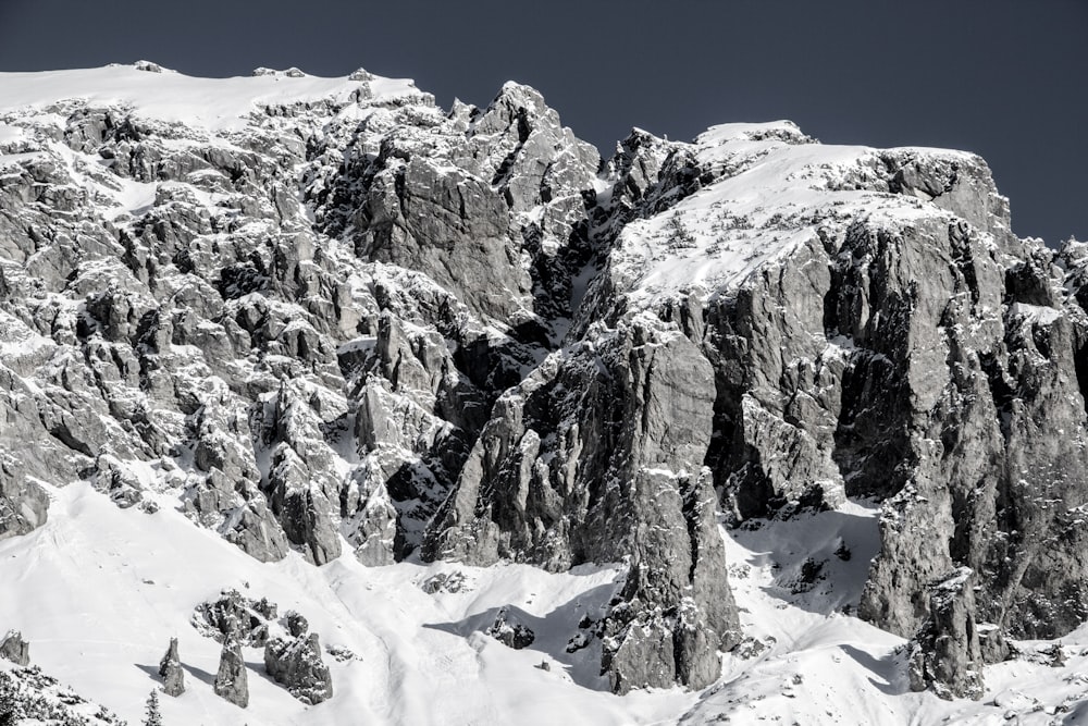 photographie de montagne recouverte de neige