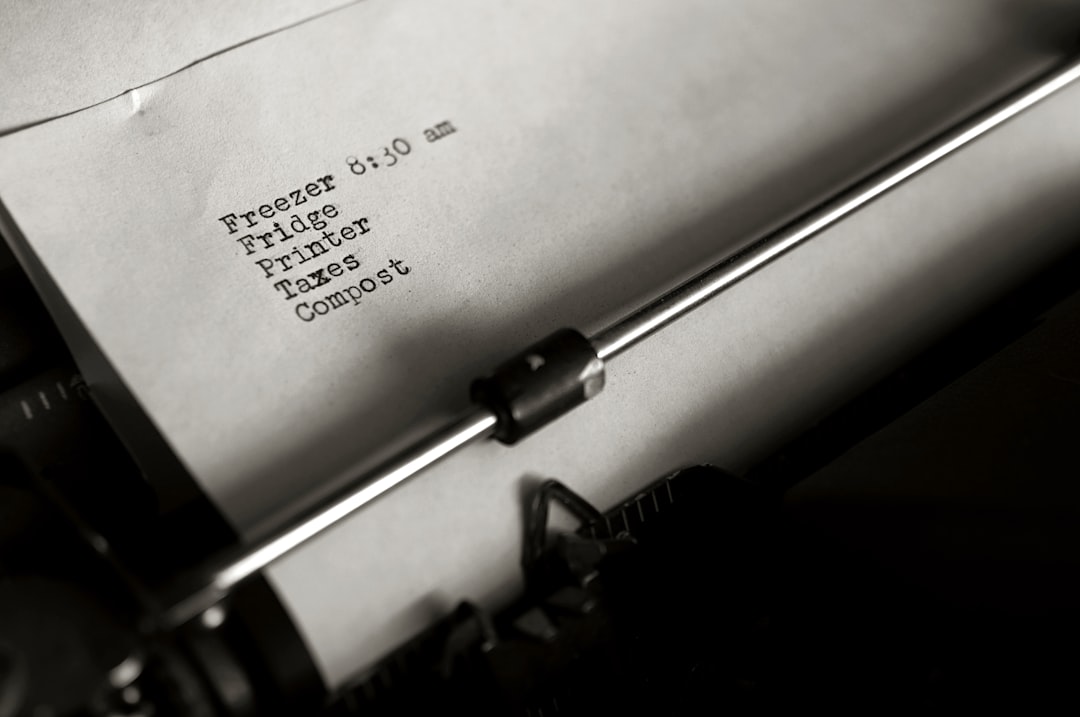 printer paper on typewriter, To Do