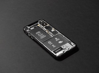 black smartphone battery