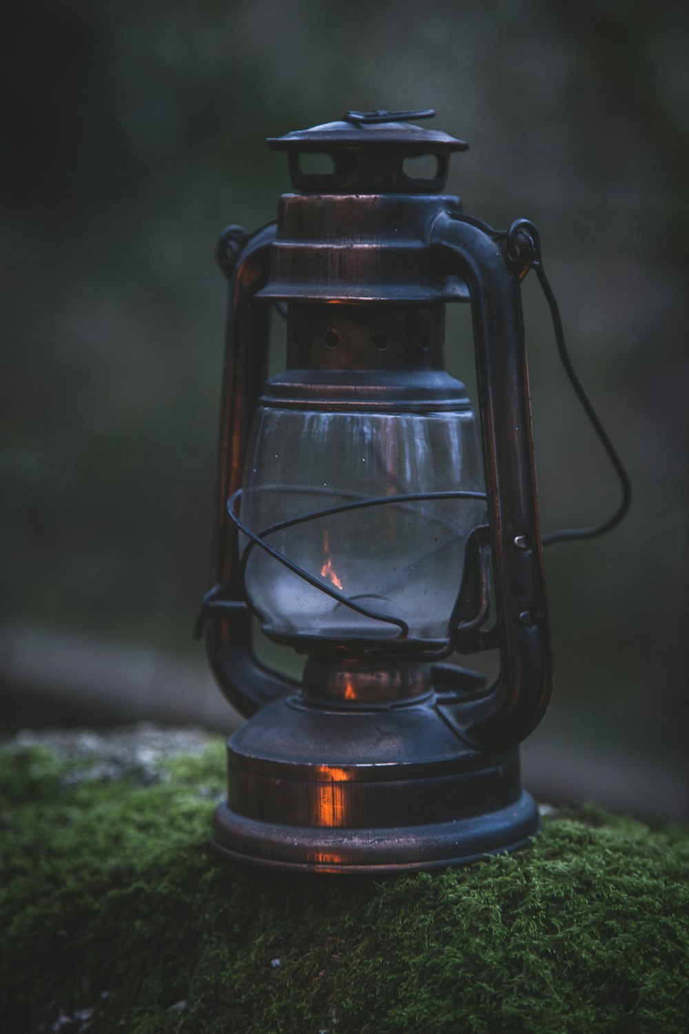 black kerosene lamp