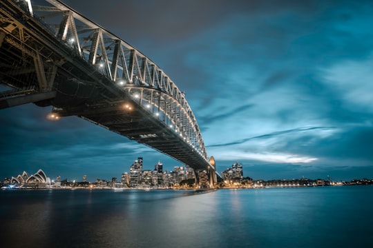 steel bridge above water in Milsons Point Australia