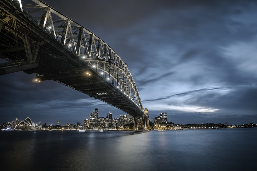 steel bridge above water