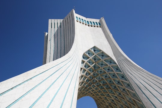 white concrete building in Azadi Tower Iran