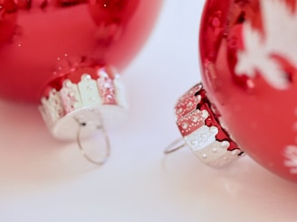 two red baubles