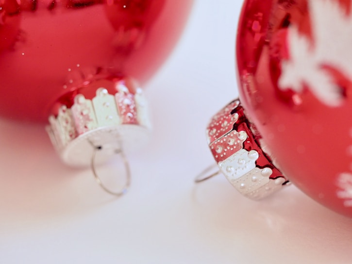 two red baubles