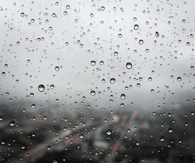 raindrops on clear window