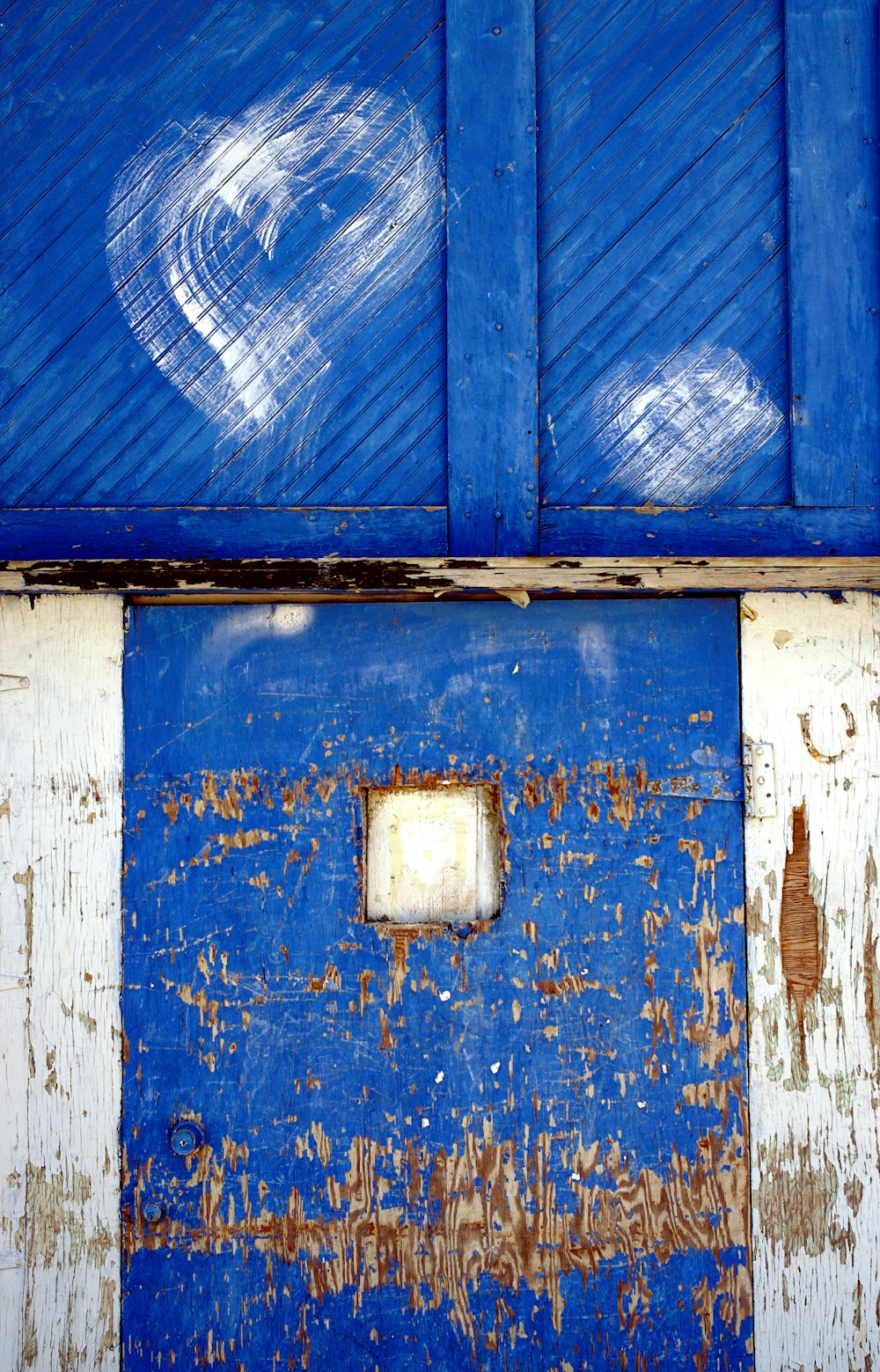 blue and white wooden board