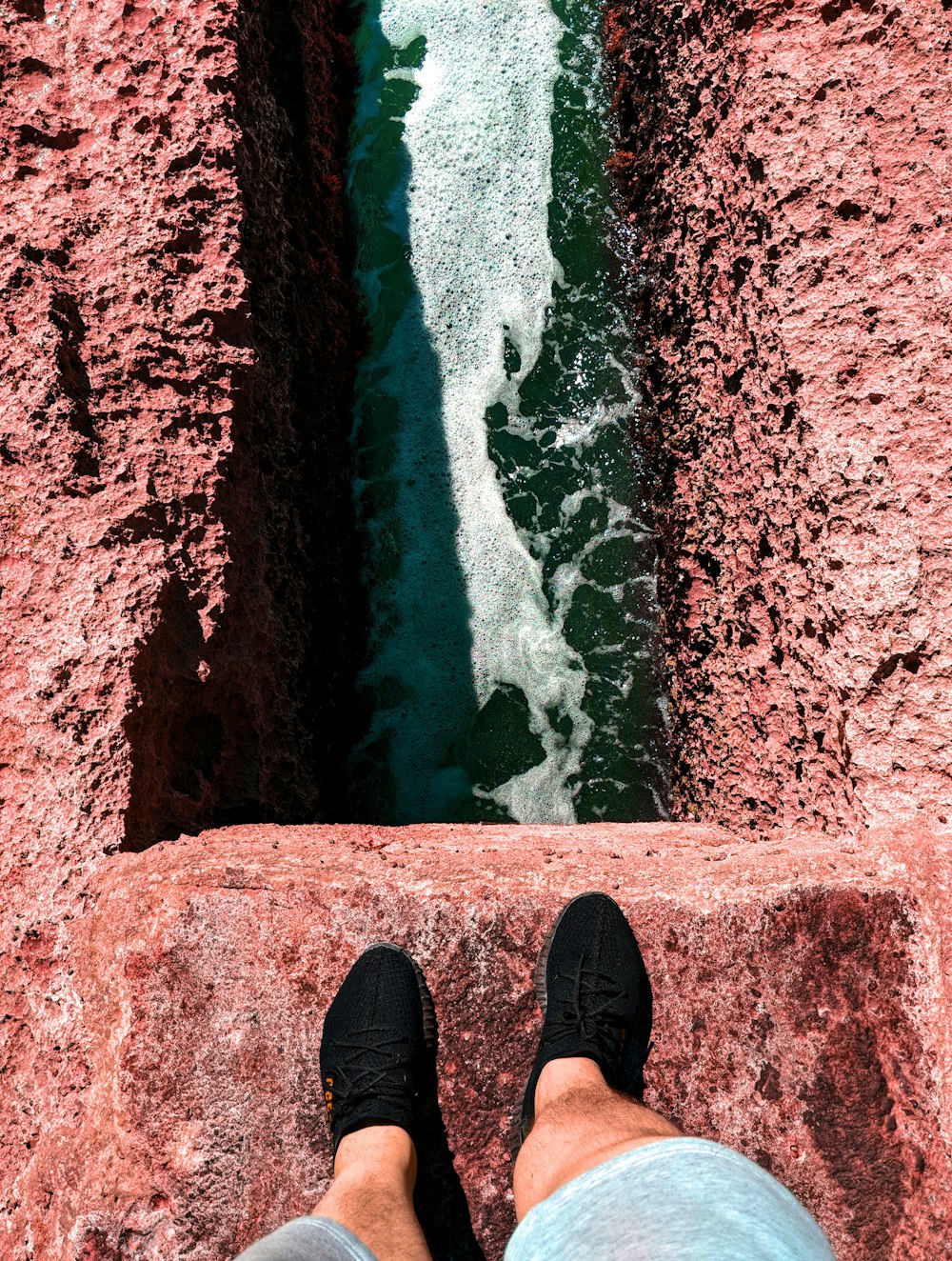 high angle photo of water