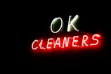 OK Cleaners neon signage