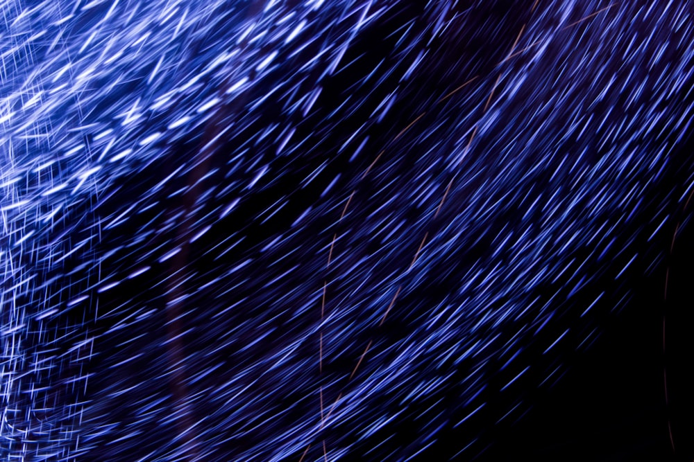 a star trail is shown in the night sky