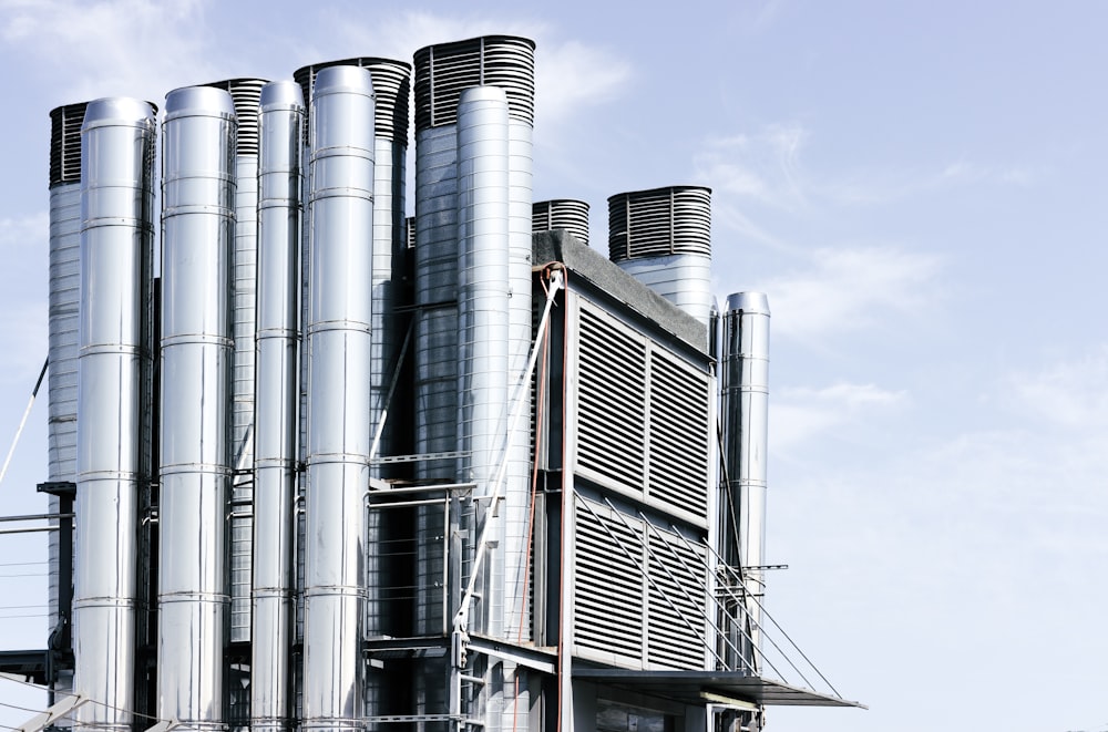 photo of grey and black industrial buildings