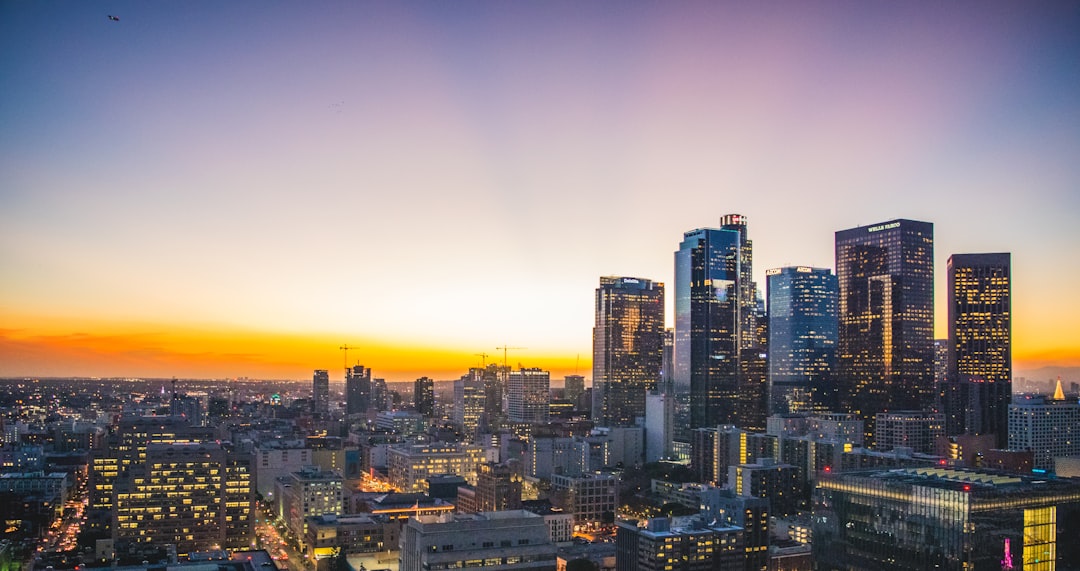 aerial photography of city buildings,