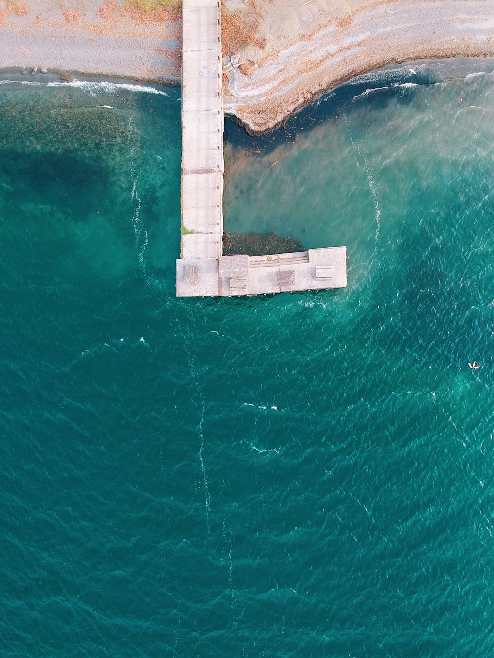 aerial view of dock bay in body of water