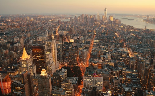 aerial photography of skyscraper during golden hour in New York City United States