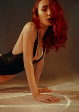 photography of woman holding floor